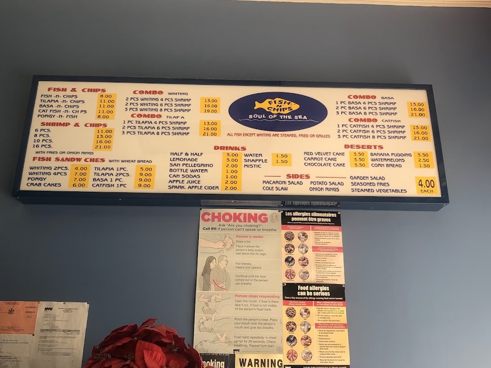 Restaurant menu focused on seafood combinations and sandwiches.