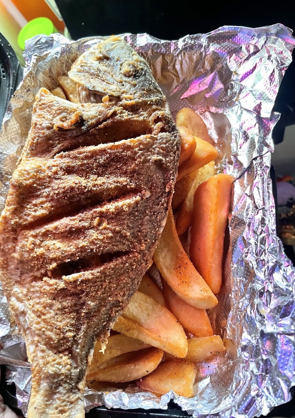 Fried Fish and Potato Wedges